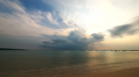 Beach sunset 1-1 Stock Footage 7729168