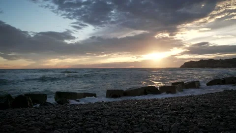 Beach at sunset 4K 11 Stock Footage 238430784