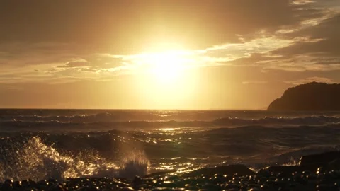 Beach at sunset 4K 8 Stock Footage 238430783