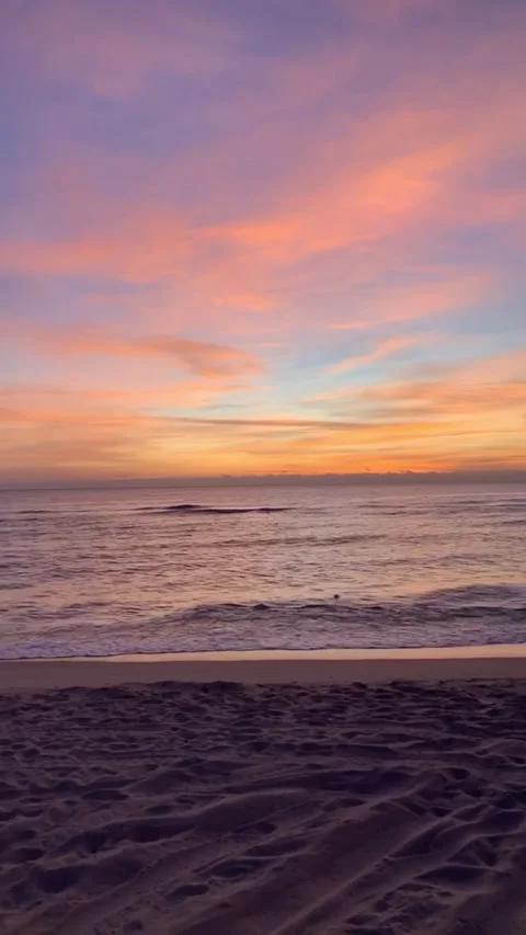 Beach Sunset and Wavy Sand 720p Stock Footage 175364068