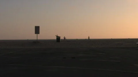 Beach sunset car drives Stock Footage 413412