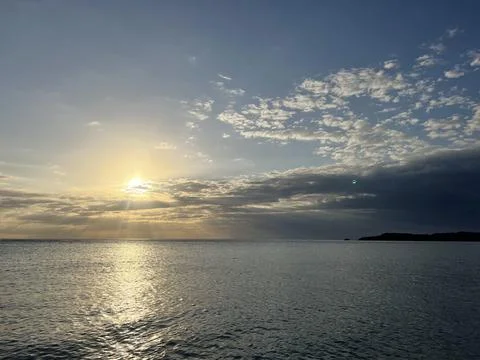 Beach Sunset in the Caribbean Foto stock