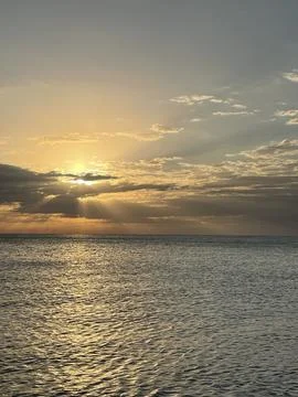 Beach Sunset in the Caribbean Stock Photos