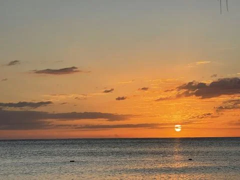 Beach Sunset in the Caribbean Foto stock