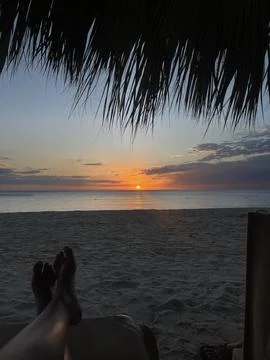 Beach Sunset in the Caribbean Stock-Fotos