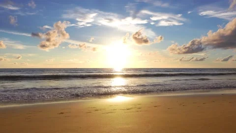 Beach sunset in the clouds and beautiful colorful Stock Footage 172391422