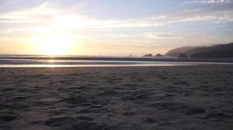 Beach Sunset on the Coast Stock Footage 52293635