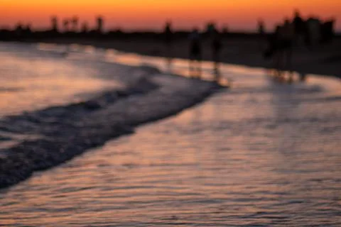 Beach sunset concept. Abstract beach Beautiful blurred sunset sky. blurring Foto stock