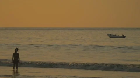 Beach At SunSet , Costa Rica Stock Footage 171337814