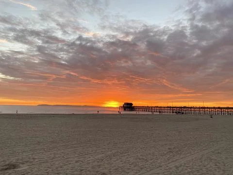 Beach Sunset &amp; Dramatic Sky Stock Photos