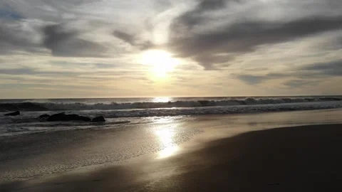 Beach sunset - drone - 4k Stock Footage 297228997