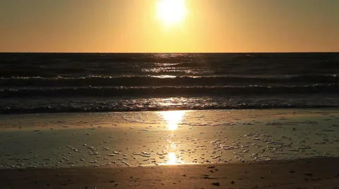 Beach Sunset in Florida Stock-Footage 48513320