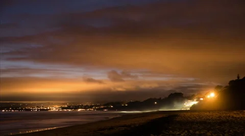 Beach Sunset Fog Timelapse Video stock 41293088