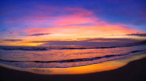 Beach sunset Stock Footage