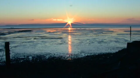 Beach sunset Stock Footage 839626