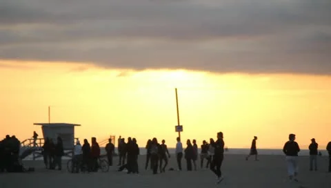 Beach at Sunset Stock Footage 11360540