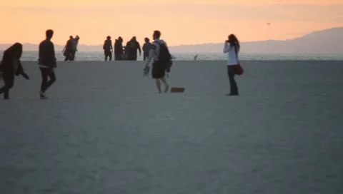 Beach at Sunset Stock Footage 11360567