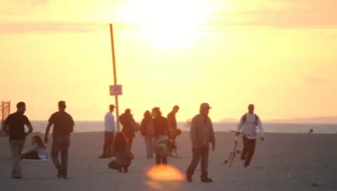 Beach at Sunset Stock Footage 11360577