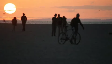 Beach at Sunset Stock Footage 11360621