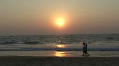 Beach sunset Video stock 20526376