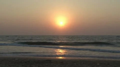 Beach sunset Stock Footage 20526395
