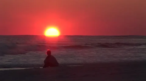 Beach Sunset Stock Footage 22918155