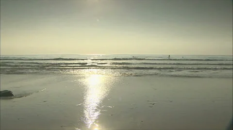Beach at Sunset Stock-Footage 37706168