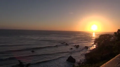 Beach at Sunset Stock Footage 40216958