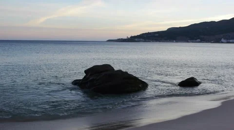 Beach at sunset Stock Footage 41805369