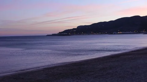 Beach at sunset Stock Footage 41805420