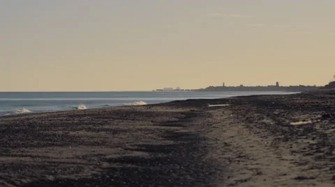 Beach at sunset 스톡 동영상 62811955