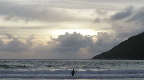 On the beach at sunset. Stock Footage 67266451