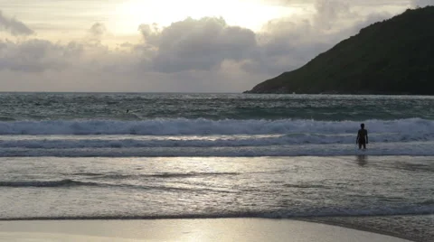 On the beach at sunset. Stock Footage 67266905