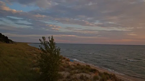 Beach at Sunset Stock Footage 68000392