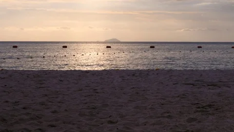 Beach on sunset Stock Footage 75985467