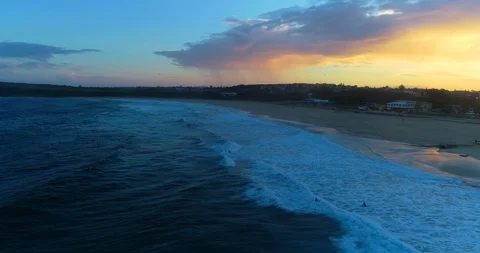 Beach Sunset Stock Footage 96132491