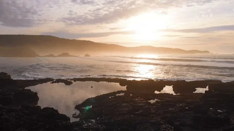 Beach at sunset Stock Footage 109507709