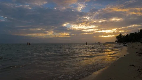 Beach At Sunset Video stock 120546049