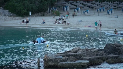 Beach at sunset Stock Footage 127869515