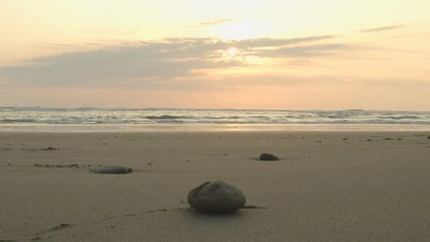 Beach at Sunset Stock Footage 127922980