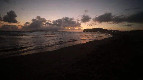Beach at sunset Video stock 128454920