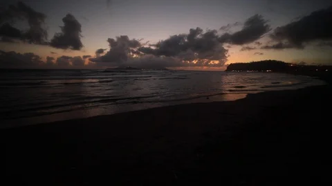 Beach at sunset Stock Footage 128455065