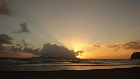 Beach at the sunset Stock Footage 128455083