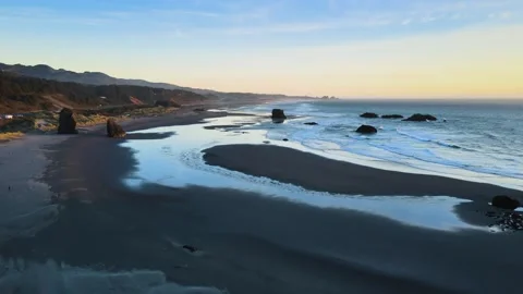 Beach at sunset Stock Footage 141463630