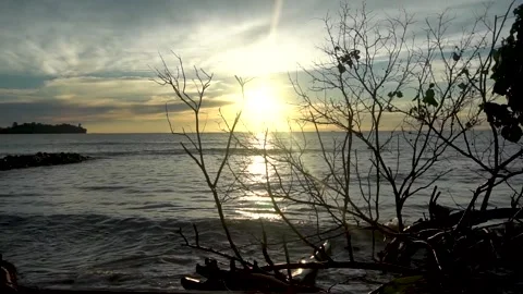 Beach before sunset Video stock 213104766