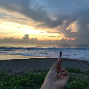 Beach Sunset Funny Stock Photos