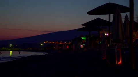 Beach sunset in Greece Stock Footage 63841667