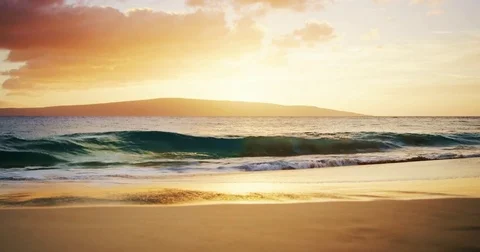 Beach Sunset in Hawaii Stock Footage 74287892