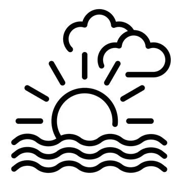 Beach sunset icon outline vector. Extreme surfing Ilustración de archivo