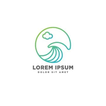 Beach sunset logo design vector icon element, sunset logo concept Stock Illustration